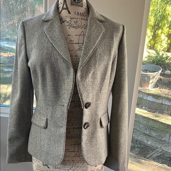 Classiques Entier Gray Blazer Structured Design Wool Blend - Picture 1 of 8